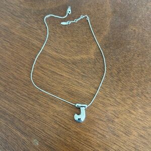 Anthropologie Bubble Letter Monogram Necklace | J